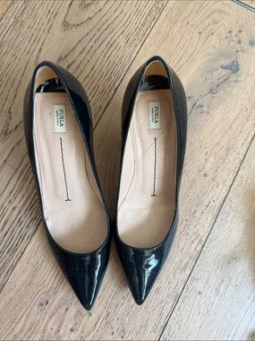 Furla Black Patent Pointed-Toe Pumps